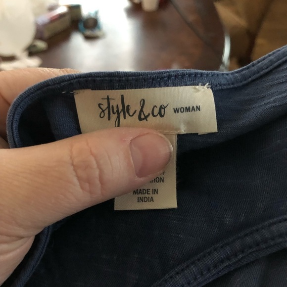 NWT Plus Size Boho Top by Style & Co in Dusty Blue - Picture 5 of 5